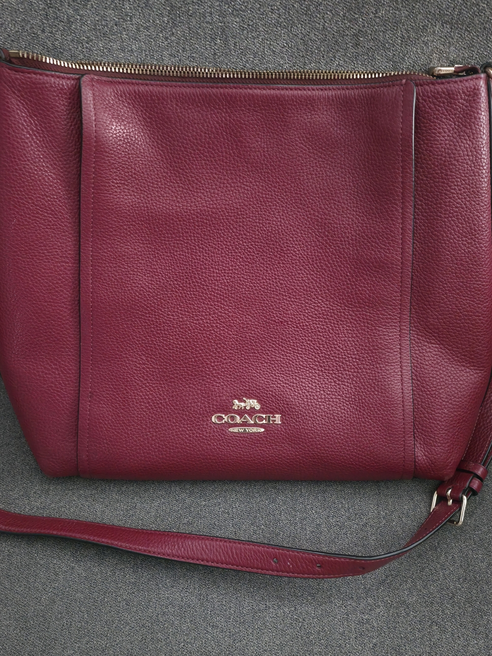 Coach Pebbled Leather Crossbody in Wine